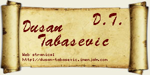 Dušan Tabašević vizit kartica